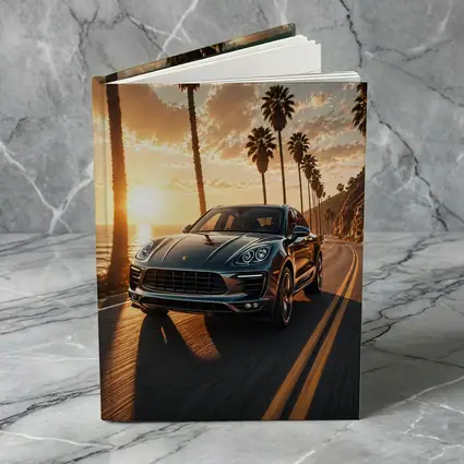 Porsche Macan Driving Coastal Road Sunset