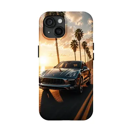 Porsche Macan Driving Coastal Road Sunset