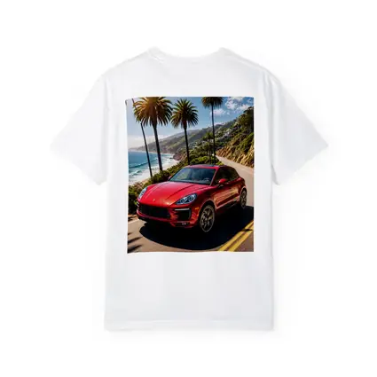 Red Porsche Macan On Coastal Highway