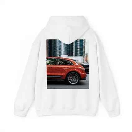 Porsche Macan S Orange City Skyscrapers