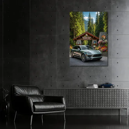Porsche Macan at National Park Entrance