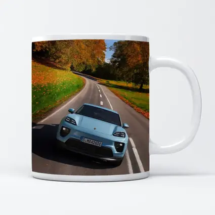 Porsche Macan Electric Blue Autumn Road Drive