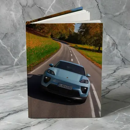 Porsche Macan Electric Blue Autumn Road Drive