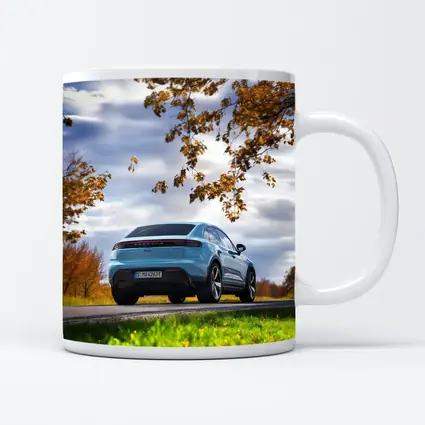 Porsche Macan Blue On Autumn Country Road
