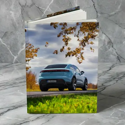 Porsche Macan Blue On Autumn Country Road