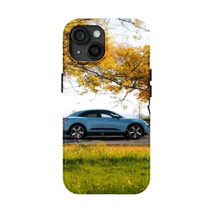 Porsche Macan Blue Side Profile Autumn Trees