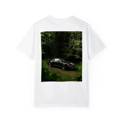 Black Porsche 911 Parked in Green Forest