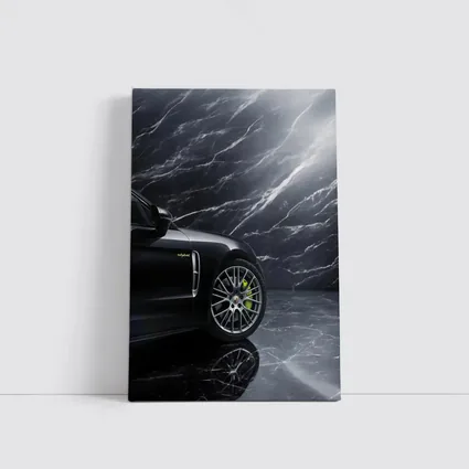 Porsche Panamera Black on Dark Marble