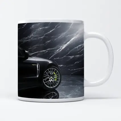 Porsche Panamera Black on Dark Marble