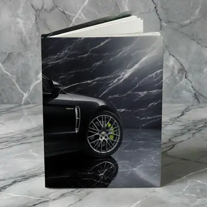 Porsche Panamera Black on Dark Marble