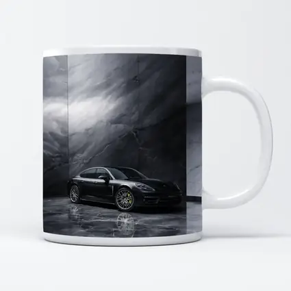 Porsche Panamera Black On Marble Background