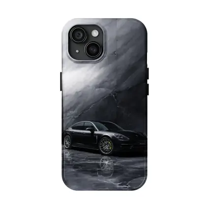 Porsche Panamera Black On Marble Background
