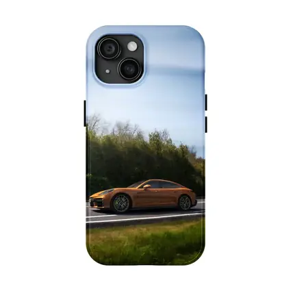 Porsche Panamera Orange on Open Road