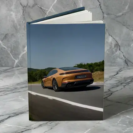 Porsche Panamera Orange On Open Road