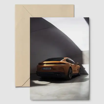 Porsche Panamera Orange Studio Garage Shot