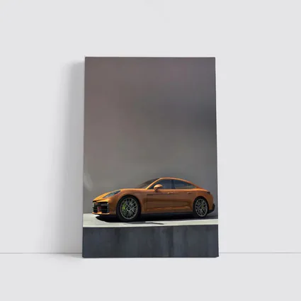 Porsche Panamera Orange Studio Clean Background