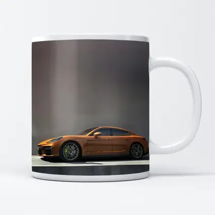 Porsche Panamera Orange Studio Clean Background