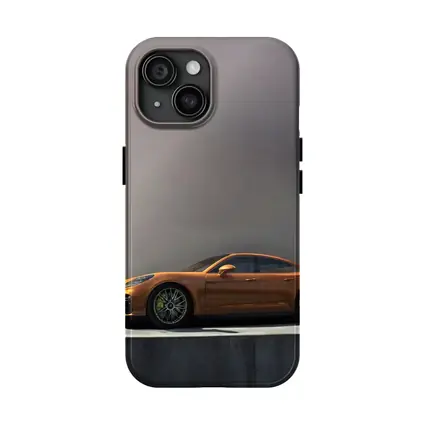 Porsche Panamera Orange Studio Clean Background