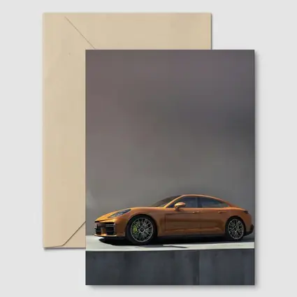 Porsche Panamera Orange Studio Clean Background