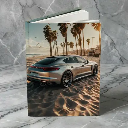 Porsche Panamera Silver Beach Palm Trees
