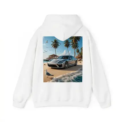 Porsche Panamera Parked On Tropical Beach
