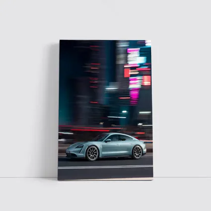 Porsche Taycan City Night Neon Speed
