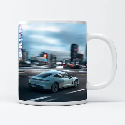 Porsche Taycan Speeding Through City Streets