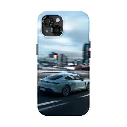 Porsche Taycan Speeding Through City Streets