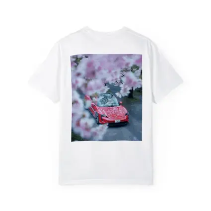 Porsche Taycan Red Cherry Blossom Trees
