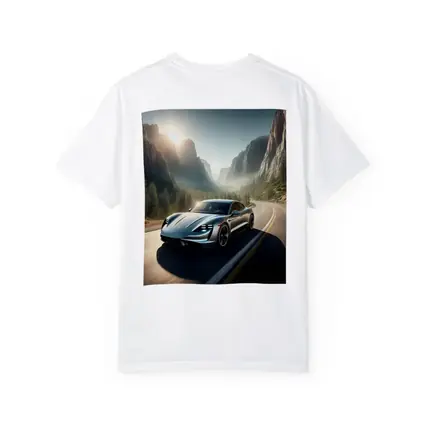Porsche Taycan Speeding Through Mountain Canyon Road
