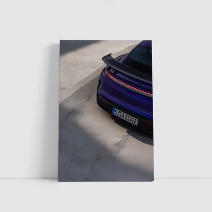 Porsche Taycan Rear View Purple Concrete