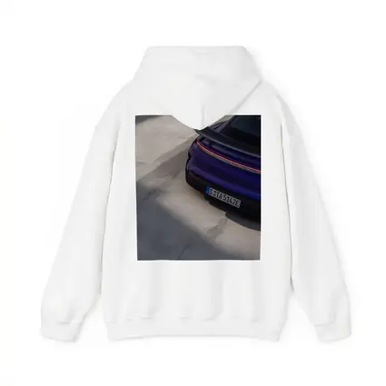 Porsche Taycan Rear View Purple Concrete