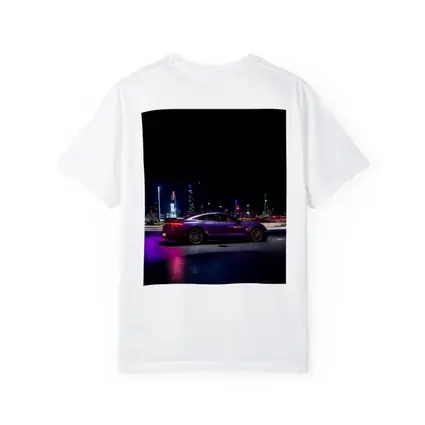 Porsche Taycan Purple Night City Skyline