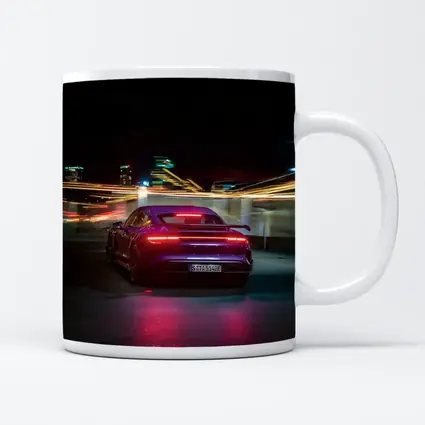 Porsche Taycan Rear Night City Lights
