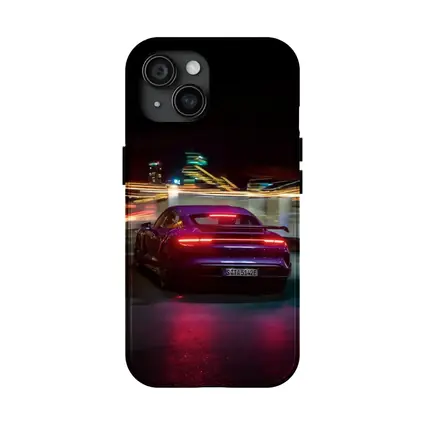Porsche Taycan Rear Night City Lights