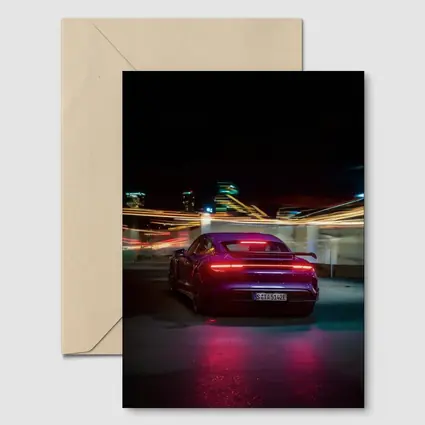 Porsche Taycan Rear Night City Lights