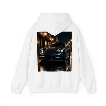 Porsche Taycan Night Wet Street Dark