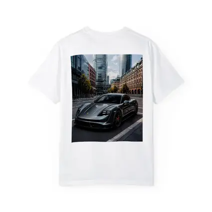 Porsche Taycan Gray City Street Modern Buildings