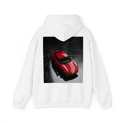 Red Porsche Taycan On Black Marble Floor
