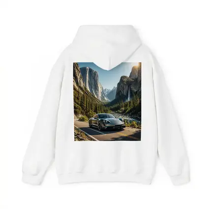 Porsche Taycan Driving Through Mountain Valley Road