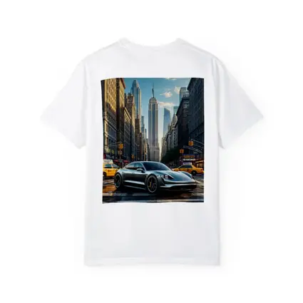 Porsche Taycan Silver On New York Street