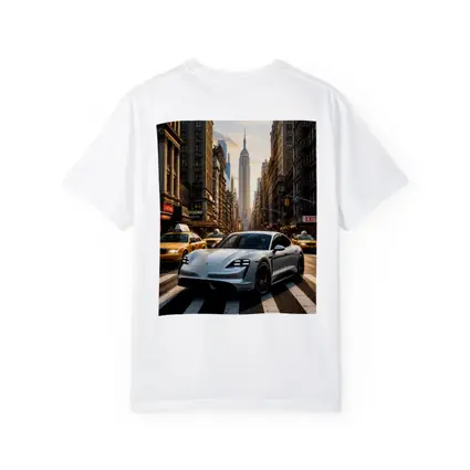 Porsche Taycan Silver On New York Streets