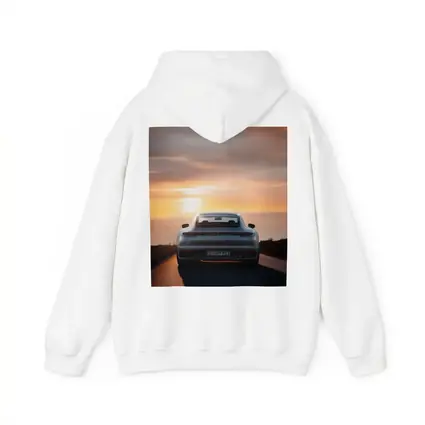 Porsche 911 Rear View Sunset Road