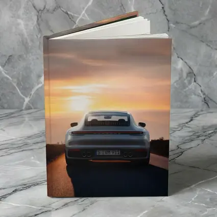 Porsche 911 Rear View Sunset Road