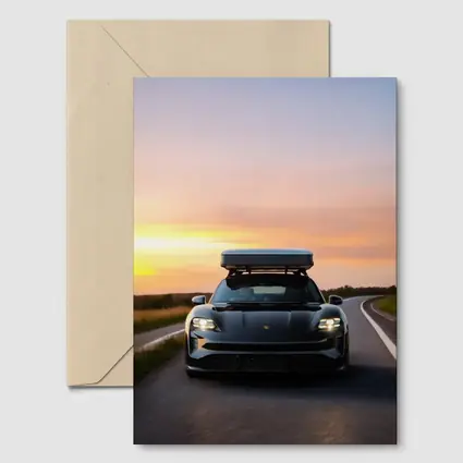 Porsche Taycan Cross Turismo Sunset Road Drive