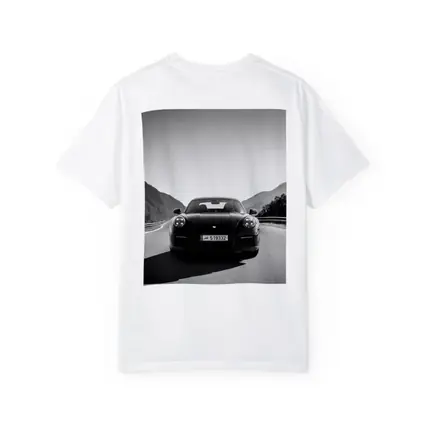 Porsche 911 Black White Mountain Road