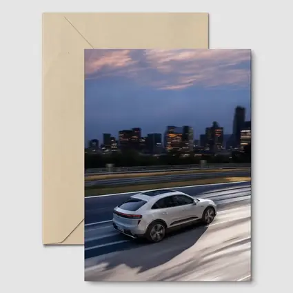 Porsche Macan City Skyline Dusk Drive