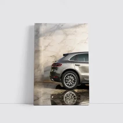 Porsche Macan Gray Marble Showroom Background
