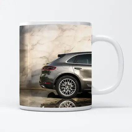 Porsche Macan Gray Marble Showroom Background