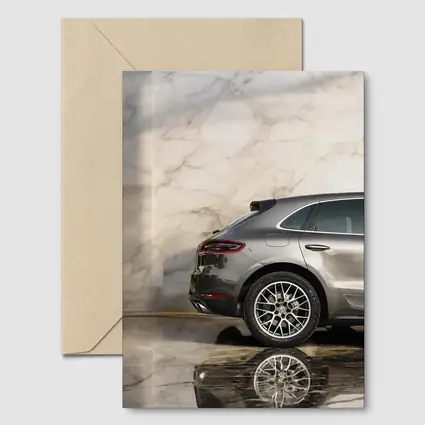 Porsche Macan Gray Marble Showroom Background